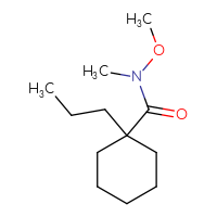 Chemical structure of N-methoxy-N-methyl-1-propylcyclohexane-1-carboxamide - CSSB21151592922
