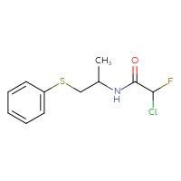 Chemical structure of 2-chloro-2-fluoro-N-[1-(phenylsulfanyl)propan-2-yl]acetamide - CSSB21332125972