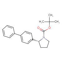 Chemical structure of tert-butyl (2R)-2-{[1,1'-biphenyl]-4-yl}pyrrolidine-1-carboxylate - CSSB06584113339