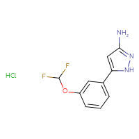 Chemical structure of 5-[3-(difluoromethoxy)phenyl]-1H-pyrazol-3-amine hydrochloride - CSSB00161000120