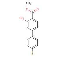 Chemical structure of methyl 4'-fluoro-3-hydroxy-[1,1'-biphenyl]-4-carboxylate - CSSB00132306072