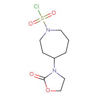 Chemical structure of 4-(2-oxo-1,3-oxazolidin-3-yl)azepane-1-sulfonyl chloride - CSSB21224771962