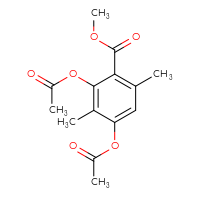 Chemical structure of methyl 2,4-bis(acetyloxy)-3,6-dimethylbenzoate - CSSB00160002027