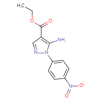 Chemical structure of ethyl 5-amino-1-(4-nitrophenyl)-1H-pyrazole-4-carboxylate - CSSB00000738198
