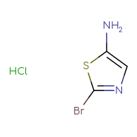 Chemical structure of 2-bromo-1,3-thiazol-5-amine hydrochloride - CSSB00025756447