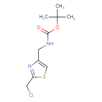 Chemical structure of tert-butyl N-{[2-(chloromethyl)-1,3-thiazol-4-yl]methyl}carbamate - CSSB14929162873