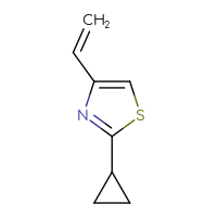 Chemical structure of 2-cyclopropyl-4-ethenyl-1,3-thiazole - CSSB00102957230