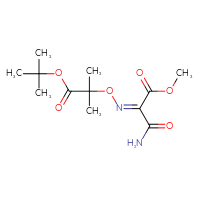 Chemical structure of methyl (2Z)-2-({[1-(tert-butoxy)-2-methyl-1-oxopropan-2-yl]oxy}imino)-2-carbamoylacetate - CSSB06256080519