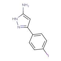 Chemical structure of 3-(4-iodophenyl)-1H-pyrazol-5-amine - CSSB00000238449
