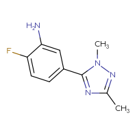 Chemical structure of 5-(1,3-dimethyl-1H-1,2,4-triazol-5-yl)-2-fluoroaniline - CSSB00035864065