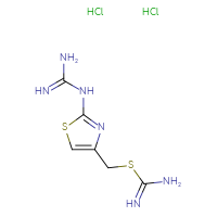 Chemical structure of {[(2-carbamimidamido-1,3-thiazol-4-yl)methyl]sulfanyl}methanimidamide dihydrochloride - CSSB00009827962