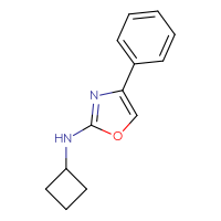 Chemical structure of N-cyclobutyl-4-phenyl-1,3-oxazol-2-amine - CSSB15027737689