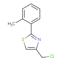 Chemical structure of 4-(chloromethyl)-2-(2-methylphenyl)-1,3-thiazole - CSSB00011198216