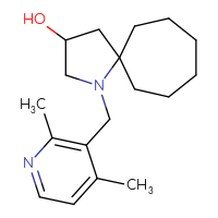 Chemical structure of 1-[(2,4-dimethylpyridin-3-yl)methyl]-1-azaspiro[4.6]undecan-3-ol - CSSS02450000600