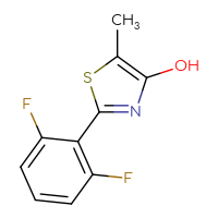 Chemical structure of 2-(2,6-difluorophenyl)-5-methyl-1,3-thiazol-4-ol - CSSB00000023511