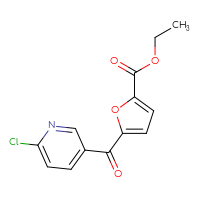 Chemical structure of ethyl 5-(6-chloropyridine-3-carbonyl)furan-2-carboxylate - CSSB00020568902