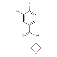 Chemical structure of 3-chloro-4-fluoro-N-(oxetan-3-yl)benzamide - CSSB00013122422