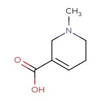 Chemical structure of 1-methyl-1,2,5,6-tetrahydropyridine-3-carboxylic acid - CSSB00000038546