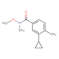Chemical structure of 3-cyclopropyl-N-methoxy-N,4-dimethylbenzamide - CSSB15027631048