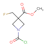 Chemical structure of methyl 1-(carbonochloridoyl)-3-(fluoromethyl)azetidine-3-carboxylate - CSSB15010308864