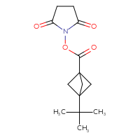 Chemical structure of 2,5-dioxopyrrolidin-1-yl 3-tert-butylbicyclo[1.1.1]pentane-1-carboxylate - CSSB20269749095