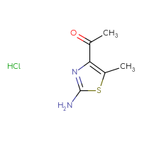 Chemical structure of 1-(2-amino-5-methyl-1,3-thiazol-4-yl)ethan-1-one hydrochloride - CSSB00015186470