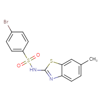 Chemical structure of 4-bromo-N-(6-methyl-1,3-benzothiazol-2-yl)benzene-1-sulfonamide - CSSB00026449678