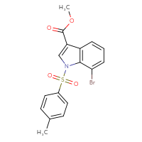 Chemical structure of methyl 7-bromo-1-(4-methylbenzenesulfonyl)-1H-indole-3-carboxylate - CSSB21332152613