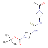 Chemical structure of tert-butyl 3-{[(1-acetylazetidin-3-yl)carbamothioyl]amino}azetidine-1-carboxylate - CSSB21432446417