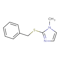 Chemical structure of 2-(benzylsulfanyl)-1-methyl-1H-imidazole - CSSB00000000349