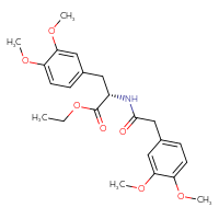 Chemical structure of ethyl (2S)-3-(3,4-dimethoxyphenyl)-2-[2-(3,4-dimethoxyphenyl)acetamido]propanoate - CSSB21380386283