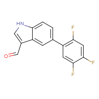 Chemical structure of 5-(2,4,5-trifluorophenyl)-1H-indole-3-carbaldehyde - CSSB06718691881