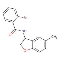 Chemical structure of 2-bromo-N-(5-methyl-2,3-dihydro-1-benzofuran-3-yl)benzamide - CSSB02041911208