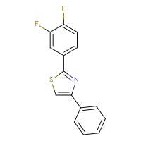 Chemical structure of 2-(3,4-difluorophenyl)-4-phenyl-1,3-thiazole - CSSB00051432753
