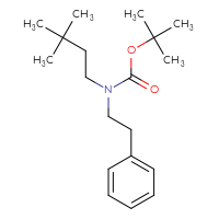 Chemical structure of tert-butyl N-(3,3-dimethylbutyl)-N-(2-phenylethyl)carbamate - CSSB02089934918