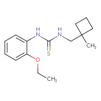 Chemical structure of 1-(2-ethoxyphenyl)-3-[(1-methylcyclobutyl)methyl]thiourea - CSSB01672737915