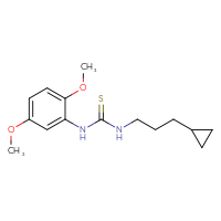 Chemical structure of 3-(3-cyclopropylpropyl)-1-(2,5-dimethoxyphenyl)thiourea - CSSB02036418315