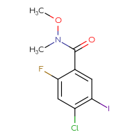 Chemical structure of 4-chloro-2-fluoro-5-iodo-N-methoxy-N-methylbenzamide - CSSB15025118391