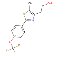 Chemical structure of 2-{5-methyl-2-[4-(trifluoromethoxy)phenyl]-1,3-thiazol-4-yl}ethan-1-ol - CSSB00082640830