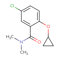Chemical structure of 5-chloro-2-cyclopropoxy-N,N-dimethylbenzamide - CSSB00010086089