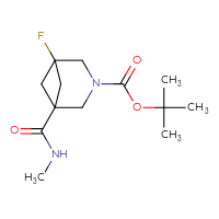 Chemical structure of tert-butyl 1-fluoro-5-(methylcarbamoyl)-3-azabicyclo[3.1.1]heptane-3-carboxylate - CSSB02283621411