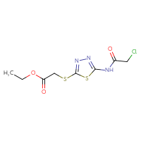 Chemical structure of ethyl 2-{[5-(2-chloroacetamido)-1,3,4-thiadiazol-2-yl]sulfanyl}acetate - CSSB00025735393