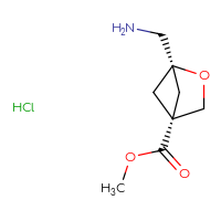 Chemical structure of methyl (1r,4r)-1-(aminomethyl)-2-oxabicyclo[2.1.1]hexane-4-carboxylate hydrochloride - CSSB06446546068