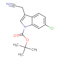 Chemical structure of tert-butyl 6-chloro-3-(cyanomethyl)-1H-indole-1-carboxylate - CSSB00010392800
