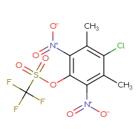 Chemical structure of 4-chloro-3,5-dimethyl-2,6-dinitrophenyl trifluoromethanesulfonate - CSSB21432554791