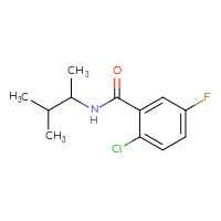 Chemical structure of 2-chloro-5-fluoro-N-(3-methylbutan-2-yl)benzamide - CSSB00716126665