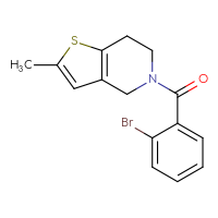 Chemical structure of 5-(2-bromobenzoyl)-2-methyl-4H,5H,6H,7H-thieno[3,2-c]pyridine - CSSB02233092965