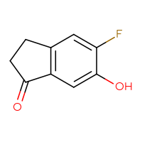 Chemical structure of 5-fluoro-6-hydroxy-2,3-dihydro-1H-inden-1-one - CSSB00000092147