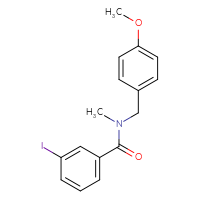 Chemical structure of 3-iodo-N-[(4-methoxyphenyl)methyl]-N-methylbenzamide - CSSB00046624392