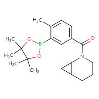 Chemical structure of 2-[4-methyl-3-(4,4,5,5-tetramethyl-1,3,2-dioxaborolan-2-yl)benzoyl]-2-azabicyclo[4.1.0]heptane - CSSB00340074191